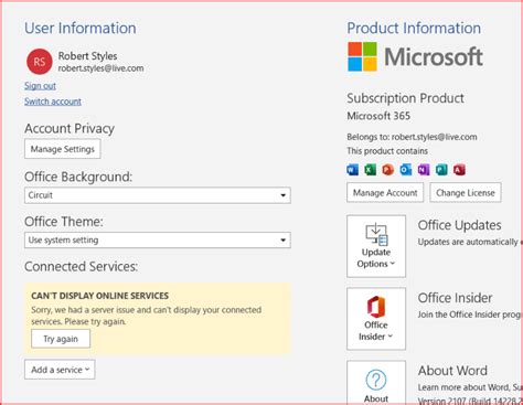 can't display online services|Microsoft Office Products Refusing to Activate or Login.